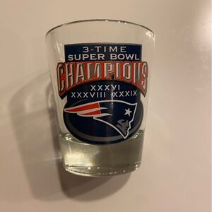 NFL New England Patriots 3-Time Super Bowl Champs Commemorative Shot Glass